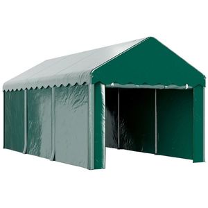 Outsunny Carport tente garage 3 x 6m Acoperiș mașină robust cu 2 uși înfășurate, țesătură 200g PE, verde | Aosom Romania imagine