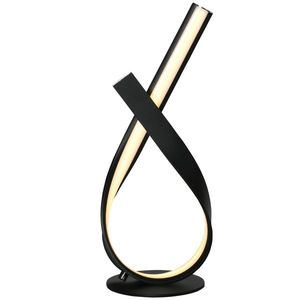 HOMCOM Lampă de masă design contemporan - lampă de masă design în spirală - dim. 21L x 15l x 43H cm - aluminiu negru LED alb cald | Aosom Romania imagine