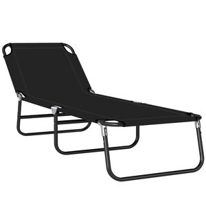 Outsunny Scaune de Piscina Sezlong Pliabile, Scaune de Bronzat in Aer Liber, cu Spatar Rabatabil, Cadru din Otel si Plasa imagine