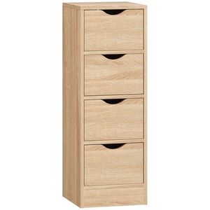 HOMCOM Dulap de Baie Compact cu 4 Sertare și Mânere Sculpatate, Stil Nordic | Aosom Romania imagine