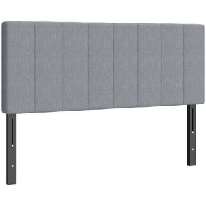 HOMCOM Tăblie reglabilă în 3 trepte tăblie tapițată cu picioare metalice aspect in pentru dormitor 160x10x106/116/126 cm Gri | Aosom Romania imagine
