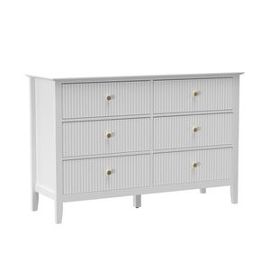 HOMCOM Comodă Sideboard cu 6 sertare Dulap modern de depozitare pentru living dormitor hol 100 x 40 x 78 cm Alb | Aosom Romania imagine