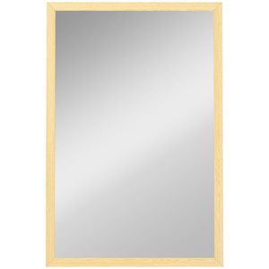 HOMCOM Oglindă murală rectangulară 60 x 40 cm, ramă din lemn natural, ideală pentru baie, living sau dormitor | Aosom Romania imagine