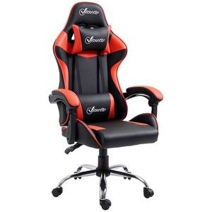 Vinsetto Fotoliu gaming fotoliu de birou chaise gamer cu suport pentru cap ergonomic înălțime reglabilă spătar inclinabil până la 135° | Aosom Romania imagine