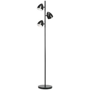 HOMCOM Lampadar de salon design industrial 3 abajururi reglabile din otel 38 x 28 x 169 cm negru | Aosom Romania imagine