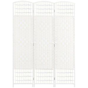 HOMCOM Paravan interior din lemn separator de cameră despărțitură pliabilă 3 panouri 120 x 170 cm alb | Aosom Romania imagine