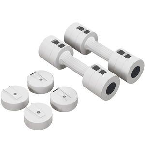 SPORTNOW Set de 2 gantere set de culturism discuri de greutate reglabile din oțel și cutie de depozitare 2 x 2, 5 kg alb | Aosom Romania imagine