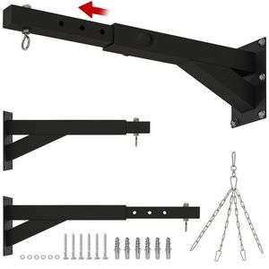 SPORTNOW Suport mural pentru sac de box reglabil la 5 lungimi, solid până la 60kg, pentru antrenament de box, kickboxing | Aosom Romania imagine