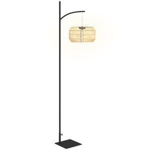 Outsunny Lampadar solar exterior rășină împletită, lampadar boem 178 cm, senzor de lumină, iluminare automată, galben | Aosom Romania imagine