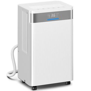 HOMCOM Dezumidificator 12 L/zi Silențios cu 3 Moduri Ecran LED Temporizator 24H Blocare pentru copii și Drenaj continuu Alb | Aosom Romania imagine