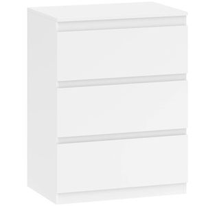 HOMCOM Comodă cu 3 sertare, pentru living, dormitor, hol, PAL, Alb | Aosom Romania imagine
