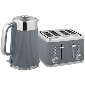 HOMCOM 2200W, fierbător 1, 7L cu funcție de fierbere rapidă, filtru anticalcar și toaster cu 4 felii și 7 trepte de rumenire, gri | Aosom Romania imagine