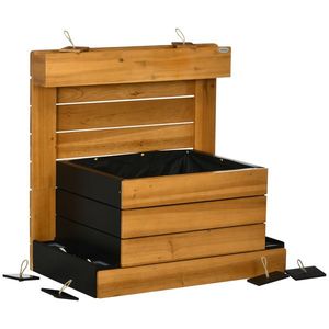 Outsunny Pat ridicat cu 4 cutii de plantare, sistem de auto-udare, căptușeală din material nețesut, rezistent la intemperii, 79, 5 cm x 49, 5 cm x 80 cm | Aosom Romania imagine