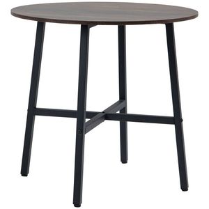 HOMCOM Masă de dining, Masă de bucătărie, masă mare, design industrial, design rustic, Φ80 x 76 cm, maro | Aosom Romania imagine