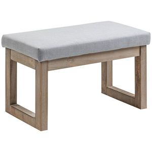 HOMCOM Bancă pentru picioare în design scandinav, taburet, suport pentru picioare, 68 cm x 38 cm x 42 cm, Gri + Natural | Aosom Romania imagine