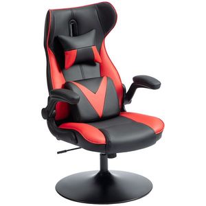 Vinsetto Scaun de gaming cu funcție de balans, scaun rotativ, reglabil pe înălțime, șezut căptușit, metal, 67 x 71 x 112 cm, Roșu | Aosom Romania imagine