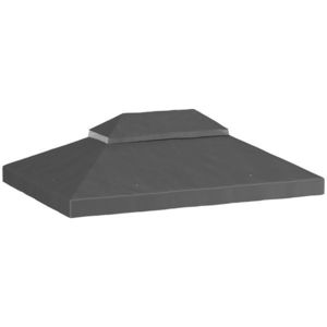 Outsunny Acoperiș de rezervă pentru pavilion, 3 x 4 m, husă de rezervă cu orificii de scurgere, poliester, protecție solară, UPF30+, Gri închis | Aosom Romania imagine
