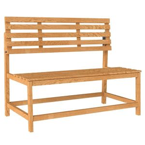 Outsunny Bancă de grădină 2 locuri din lemn, rezistentă la intemperii, șezut rezistent la UV, spătare convertibile 110x61x89cm, Teak | Aosom Romania imagine