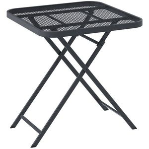 Outsunny Masă de grădină pliabilă 70 x 70 cm, rezistentă la intemperii, masă balcon pliabilă cu design decupat pătrată Negru | Aosom Romania imagine