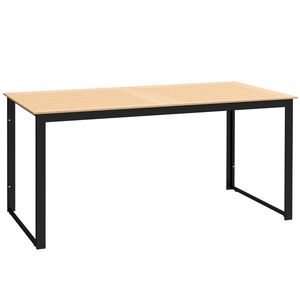 Outsunny Masă de grădină pentru 6 persoane 160 x 80 cm, rezistentă la intemperii, masă balcon cu blat cu lamele, masă buffet outdoor Teak | Aosom Romania imagine