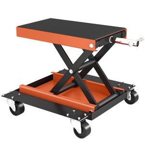 HOMCOM Cric pentru motocicletă 500 kg, platformă reglabilă 135-390 mm, oțel, portocaliu | Aosom Romania imagine