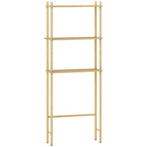 HOMCOM Raft pentru toaletă 3 niveluri, raft de baie economisitor de spațiu lemn natural 69 x 25, 5 x 181 cm | Aosom Romania imagine