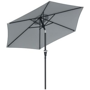 Outsunny Umbrelă Inclinabilă pentru Grădină și Terasă 2.3x2m cu Deschidere Ușoară prin Manivelă, Structură Metalică și 6 Stinghii, Gri | Aosom Romania imagine