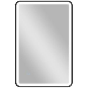 HOMCOM Oglindă de baie LED 90 x 60 cm, lumini, 3 culori, reglabilă, funcție memorie, orizontală și verticală, negru | Aosom Romania imagine