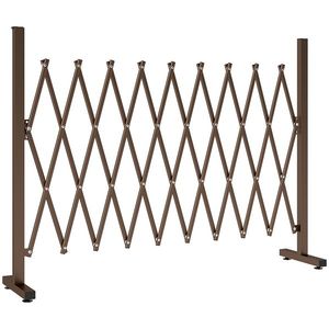 Outsunny Trellis Extensibil Freestanding Gard Mobil Pliabil, Panou Ecran Grădină Aluminiu, 300cm x 103.5 cm, Cafea Închis | Aosom Romania imagine