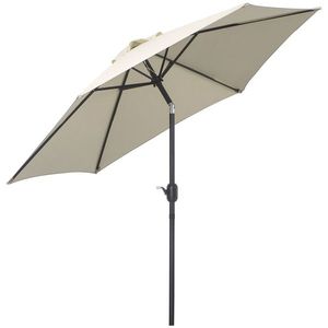 Outsunny Umbrelă de Grădină și Plajă Inclinabilă din Aluminiu și Poliester Alb Φ2.6×2.35m | Aosom Romania imagine