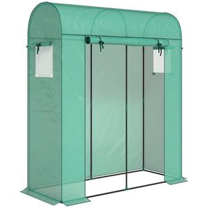 Outsunny Sera de Balcon cu Ușă și Ferestre Rulante, Sera pentru Grădină cu Structură din Oțel și Acoperiș PE, pentru Plante, Legume, Flori, Fructe, Anti UV, 170x68x200 cm, Verde | Aosom Romania imagine