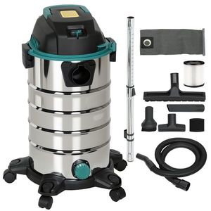 HOMCOM Aspirator 3 în 1 de 1400W, Aspirator de Solide și Lichide și Suflător, Recipient de 18L din Oțel Inox, Filtru Triplu și Accesorii, pentru Casă, Garaj și Birou | Aosom Romania imagine