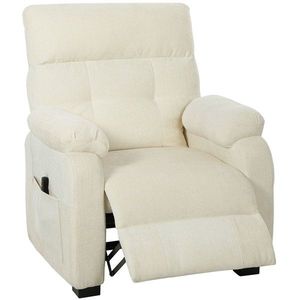 HOMCOM Fotoliu Relax Electric Reclinabil 150° cu Suport pentru Picioare, Șezut Spațios, Fotoliu Silențios, Port USB, Funcție Memory, Telecomandă, din Catifea, pentru Living, Alb | Aosom Romania imagine
