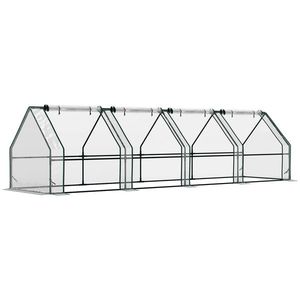 Outsunny Mini Seră Portabilă Tunel pentru Plante și Flori cu Uși Rulabile cu Fermoar, Transparentă | Aosom Romania imagine