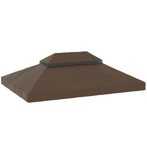 Outsunny Acoperiș de Schimb pentru Foișor 4x3 m cu 2 Niveluri pentru Grădină, Acoperire Rezistentă la Apă din Material Oxford 370g/㎡ Anti-UV 30+ cu Orificii de Drenaj, Cafeniu | Aosom Romania imagine