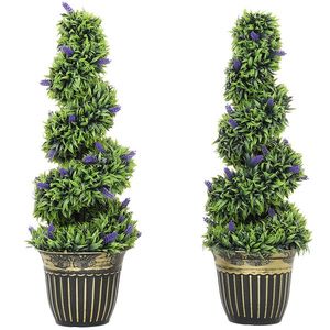 HOMCOM Set de Două Plante Artificiale Lavandă 90 cm | Aosom Romania imagine