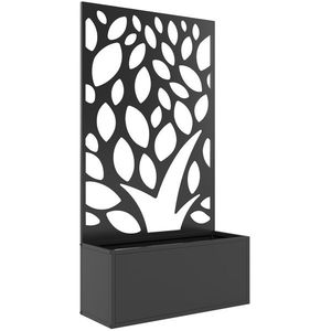 Outsunny Jardinieră metalică cu spalier, montare pe perete sau independent, jardinieră cu panou de protecție | Aosom Romania imagine