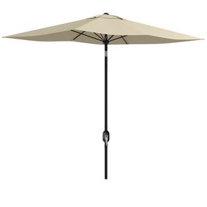 Outsunny Umbrelă rectangulară înclinabilă 2x3 m cu manivelă pânză din poliester impermeabilă de înaltă densitate 180g/m² crem | Aosom Romania imagine