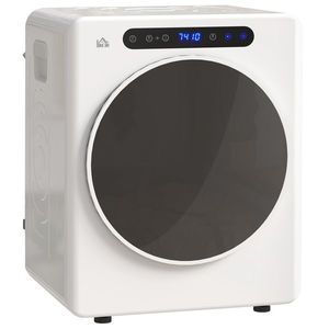 HOMCOM Uscător de Rufe cu Evacuare, 3 KG, 1000W, Funcție Antișifonare, Funcție Sterilizare, Timer, Display LED Touch, Alb | Aosom Romania imagine