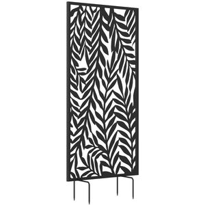 Outsunny Separator de cameră 65 x 130 cm, paravan freestanding/suspendat, panou de protecție vizuală din metal, Negru | Aosom Romania imagine