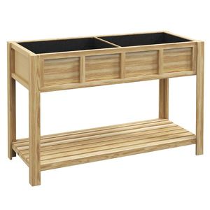 Outsunny Jardinieră pe picioare cu separator detașabil, raft, inserturi pentru irigare, material geotextil de drenaj 115L x 46l x 75Î cm | Aosom Romania imagine