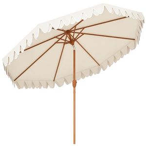 Outsunny Umbrelă de Grădină cu Deschidere cu Manivelă, Fald Dublu şi Înclinabil, 2.7x2.4 m, Alb Crem | Aosom Romania imagine