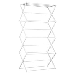 HOMCOM Uscător de rufe pliabil 8 nivele suport tip turn uscător suport rufe metal plastic Alb 74 x 35 x 144 cm | Aosom Romania imagine