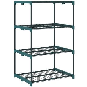 Outsunny Suport Vertical pentru Plante cu 4 Niveluri din Oțel și Plastic, Suport pentru Ghivece de Interior și Exterior, Grădină, Balcon, 67x49x105 cm, Verde Închis | Aosom Romania imagine