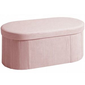 HOMCOM Pouf pliabil cu spațiu de depozitare modern, tapițat cu catifea, 72L, pentru living și dormitor, 76x38x35 cm, Roz | Aosom Romania imagine