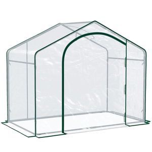 Outsunny Sera Cabina Portabila 6' x 3' x 6', Folie PE, Sera de Gradina cu Cadru de Otel, Usa cu Fermoar, Aerisire Superioara, pentru Flori, Legume, Puieti, Plante Tropicale, Verde | Aosom Romania imagine