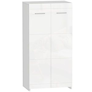 HOMCOM Dulap pentru Pantofi Lucios, Mobilier Modern cu Rafturi Reglabile pentru Hol, Coridor, Capacitate 10 Perechi, Alb | Aosom Romania imagine