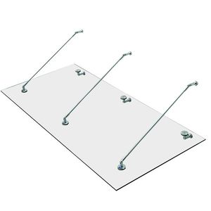 HOMCOM Copertină din sticlă pentru ușă, sticlă călită (ESG), oțel inoxidabil, sticlă transparentă 200x90cm | Aosom Romania imagine