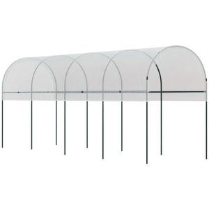 Outsunny Seră de grădină seră pentru roșii 4 x 1, 20 x 1, 70 m 5 arcade din oțel, pânză din PE | Aosom Romania imagine