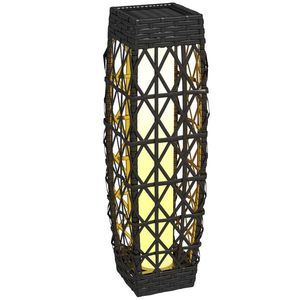 Outsunny Lampă Solară de Grădină cu Iluminare LED și Aprindere Automată, 20x20x68 cm, Gri | Aosom Romania imagine
